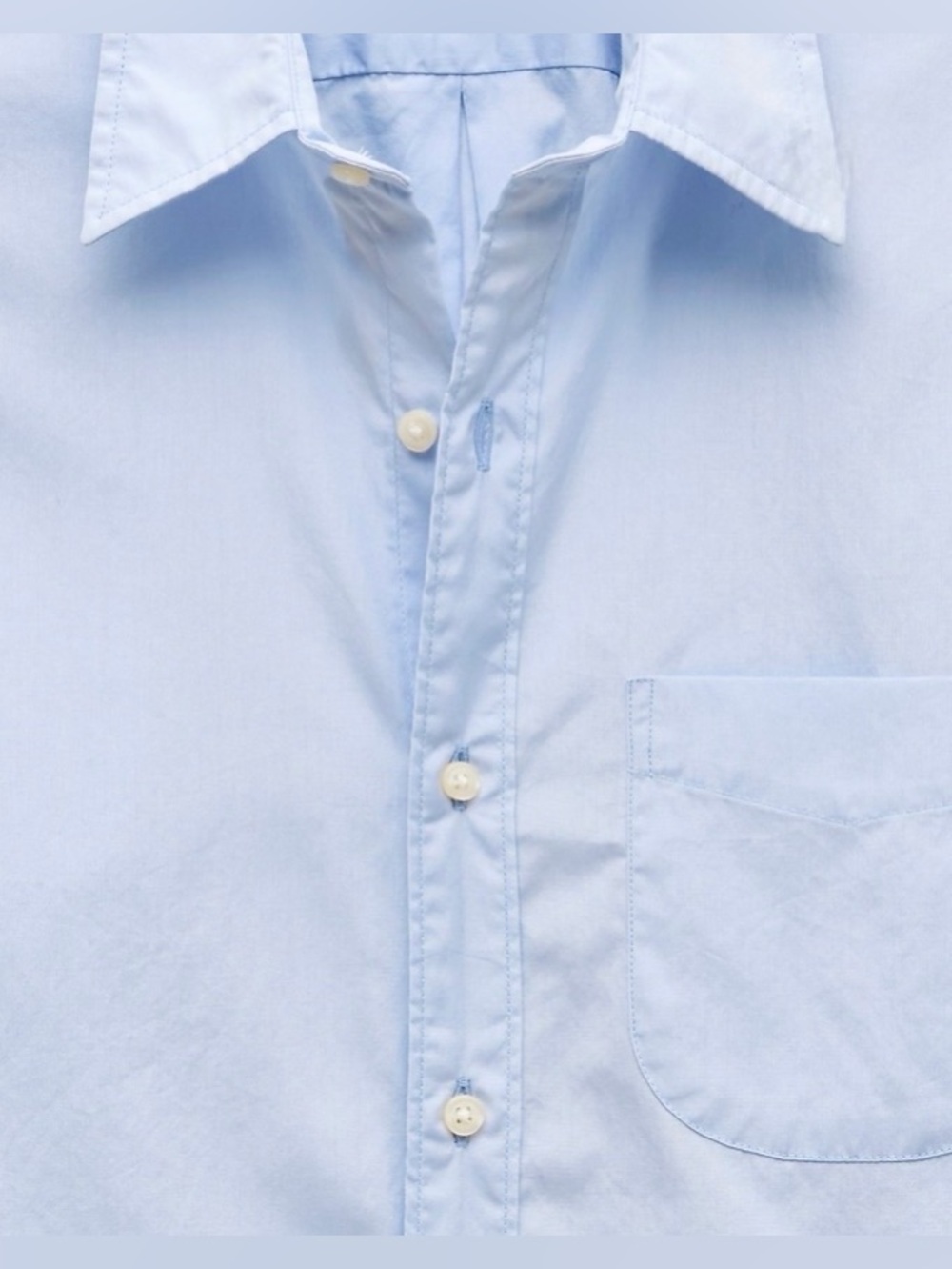 J. Crew Light Blue Men's Poplin shirt with point collar. M. NWT. - Picture 3 of 14